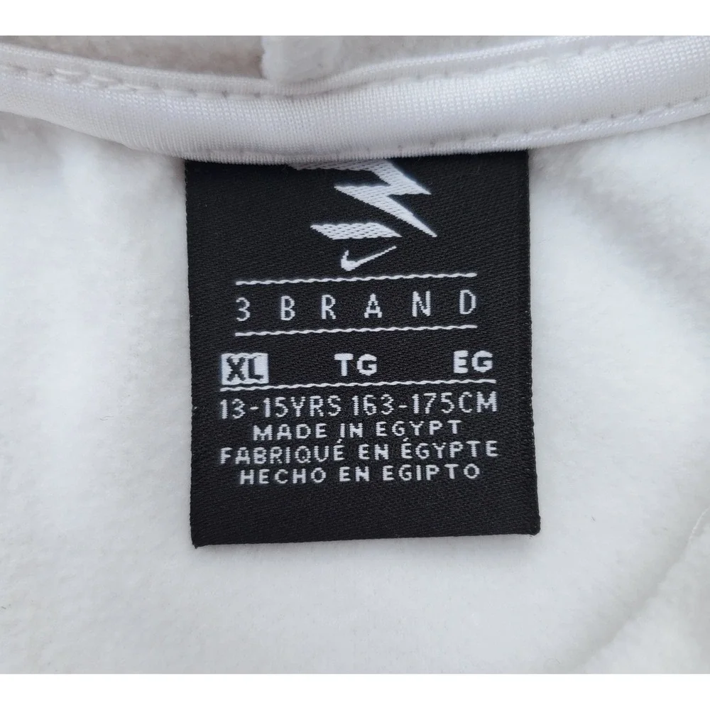 Nike 3 Brand NWOT Russell Wilson Level Up Hoodie Kids XL White Dri-FIT Sports